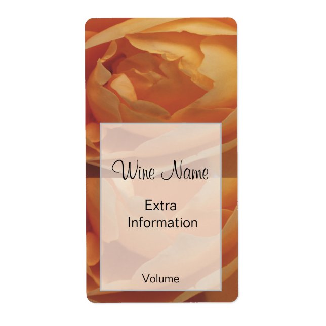Étiquette à vin Rose orange (Devant)