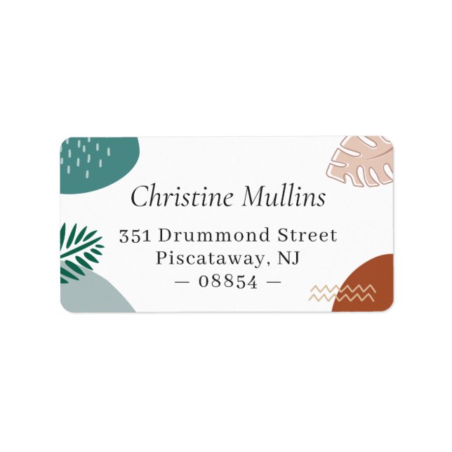 Étiquette Abstrait moderne géométrique estivale tropicale (Devant)