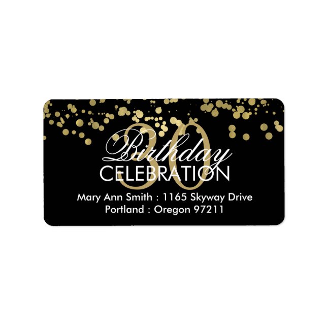 Étiquette Adresse 30e anniversaire Gold Foil Confetti (Devant)