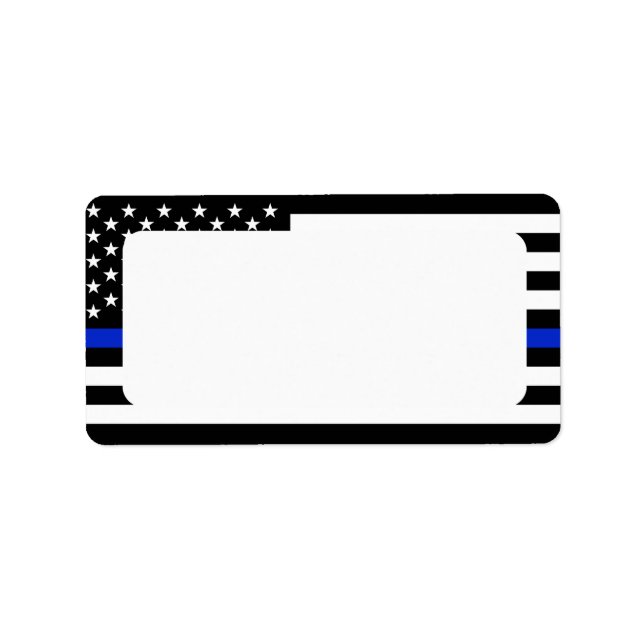 Étiquette Adresse blanche du drapeau de la police patriotiqu (Devant)