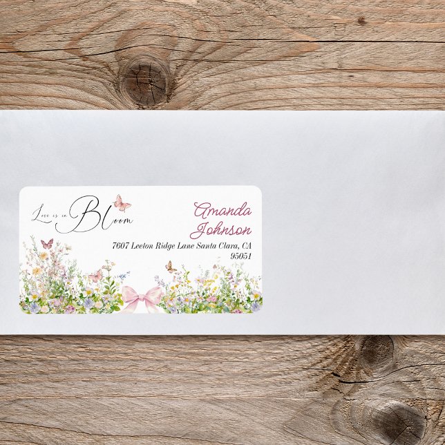 Étiquette Adresse de Fête de Mariage avec un Arc de Fleurs S (Créateur téléchargé)