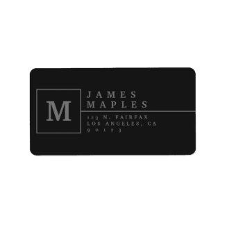 Étiquette Adresse de retour à monogramme sophistiqué