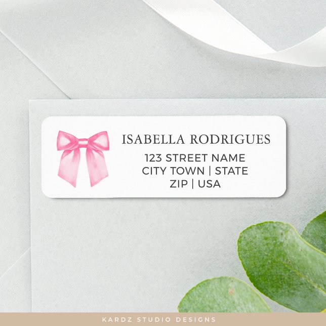Étiquette Adresse de Retour Arc Rose Élégant (Personalize with your name and address, choose size.)