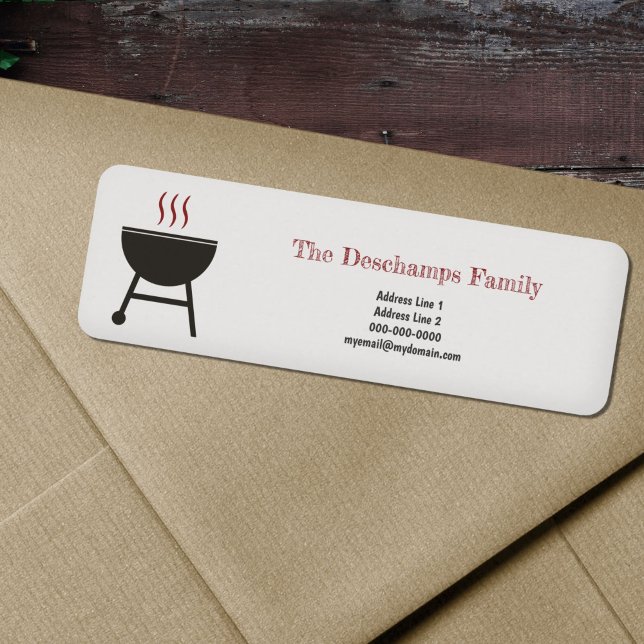 Étiquette Adresse de retour BBQ (BBQ Return Address Label)