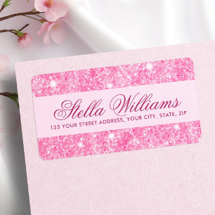 Étiquette Adresse de retour de girly de parties scintillant