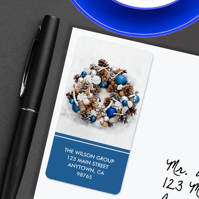 Étiquette Adresse de retour de la couronne de pin (Créateur téléchargé)