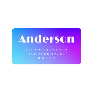Étiquette Adresse de retour de Modern Purple Ombre