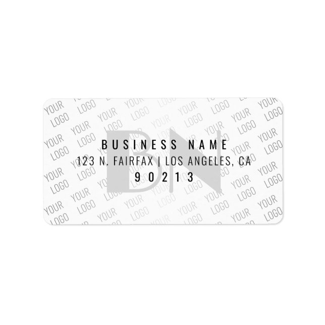 Étiquette Adresse de retour de votre logo Carrelé blanc dégr (Devant)