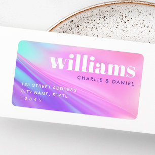 Étiquette Adresse de retour dégradé pastel rose violet tenda