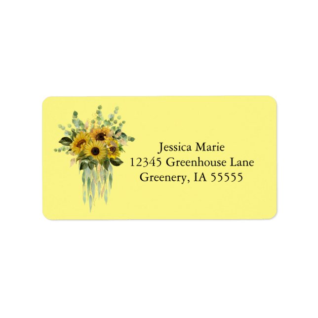 Étiquette Adresse de retour des tournesols (Devant)