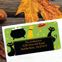 Adresse de retour d'Halloween Label Fun Black Cat