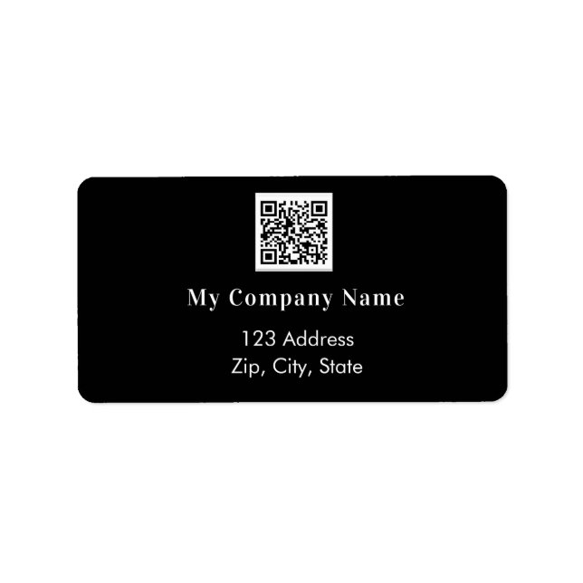Étiquette Adresse de retour du code qr de l'entreprise blanc (Devant)
