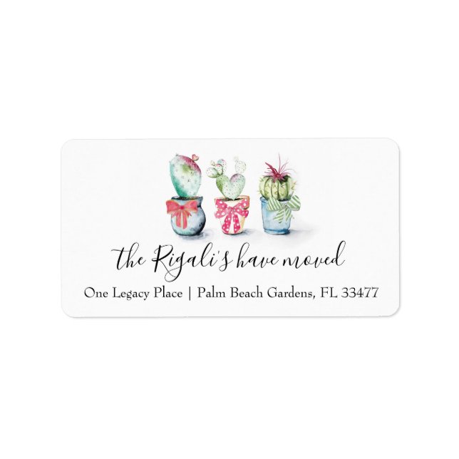 Étiquette Adresse de retour du Faire-part de déplacement de  (Devant)