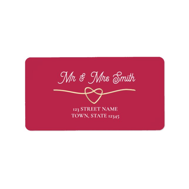 Étiquette Adresse de retour du Mariage rose rétro (Devant)