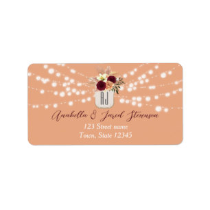 Étiquette Adresse de retour du Mariage String Lights