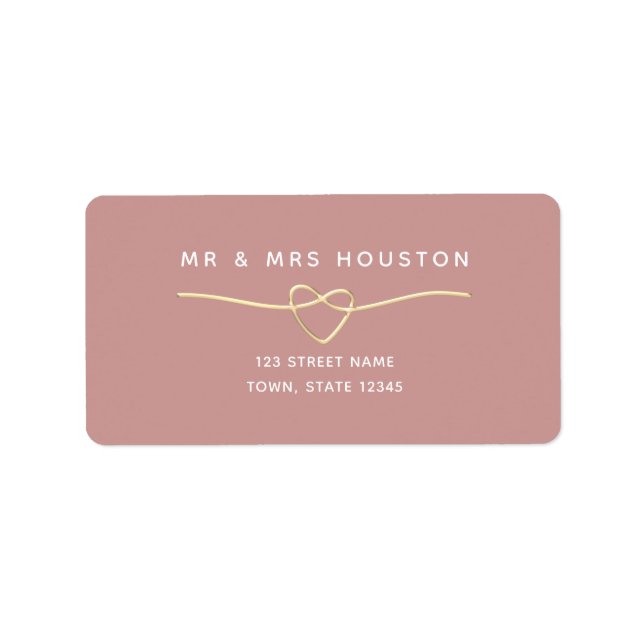 Étiquette Adresse de retour du Rose Dusty (Devant)