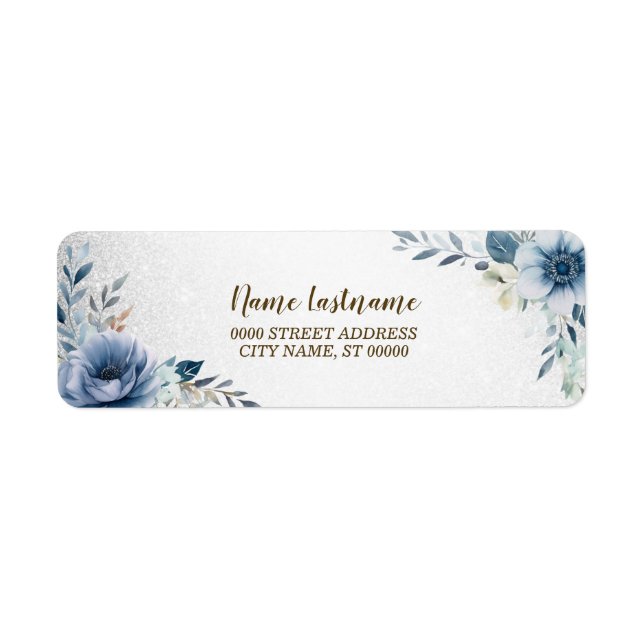 Étiquette Adresse de Retour Fête Fleurs Aquarelle  (Devant)