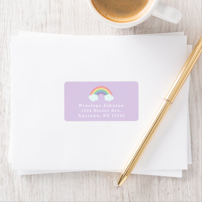 Étiquette Adresse de retour Magic Rainbow (En situation)
