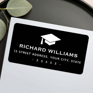 Étiquette Adresse de retour noire du plafond de diplôme