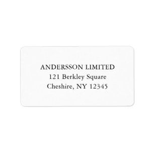 Étiquette Adresse de retour professionnelle minimale