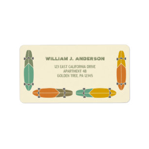 Étiquette Adresse de retour Retro Longboard Skboards
