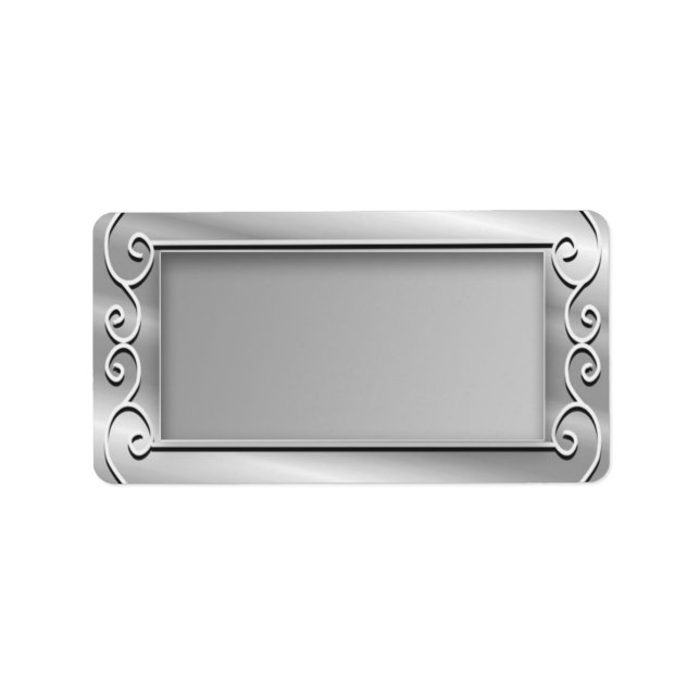 Étiquette Adresse de retour Silver Blank élégant (Devant)