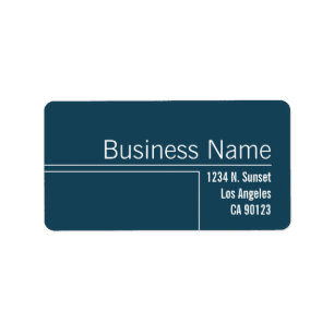 Étiquette Adresse de retour unique Blue & White Business