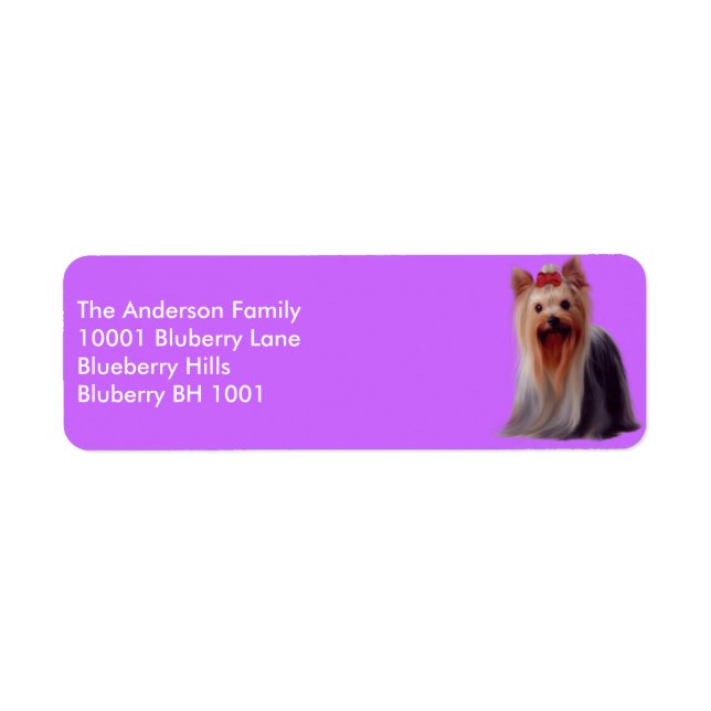 Étiquette Adresse de retour Yorkshire Terrier (Devant)