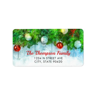 Étiquette Adresse de saison de Noël classique