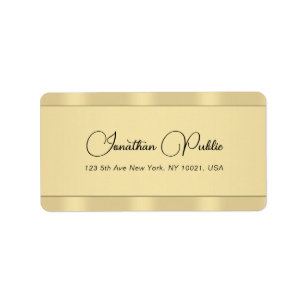 Étiquette Adresse de typographie moderne Faux Gold personnal