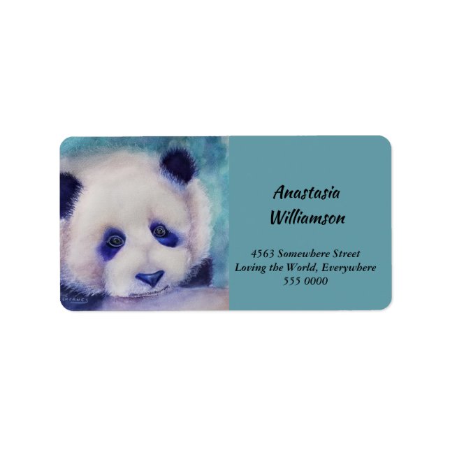 ÉTIQUETTE ADRESSE D'OURS PANDA DOUCE (Devant)