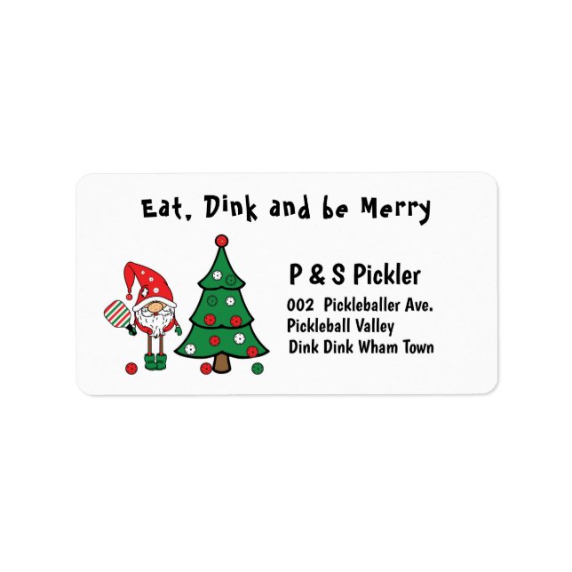 Étiquette Adresse du pickball de Noël (Devant)