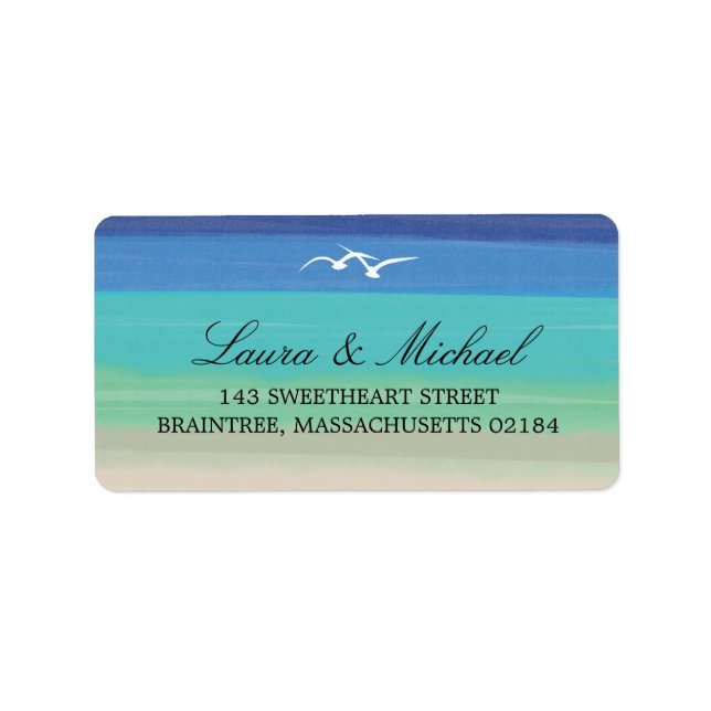 Étiquette Adresse du Sable, de la Mer et des Mouettes (Devant)