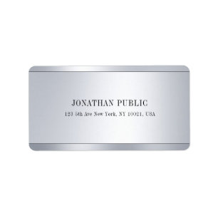 Étiquette Adresse élégante élégante moderne moderne Silver G