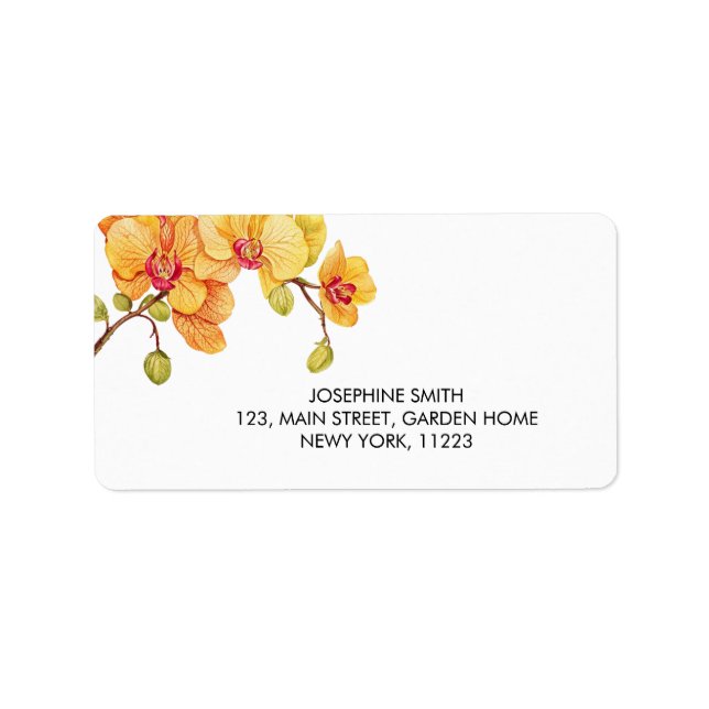 Étiquette Adresse Fleur Fleur Jaune (Devant)