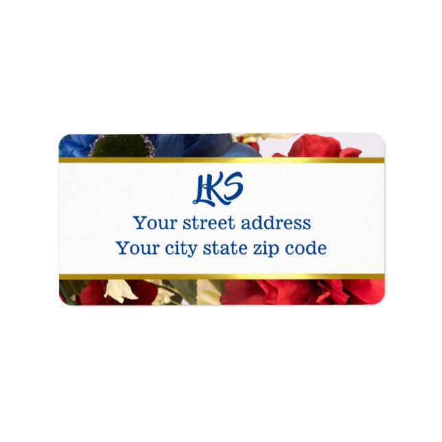 Étiquette Adresse florale patriotique (Devant)