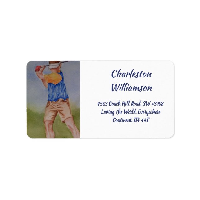 Étiquette Adresse Golfer (Devant)