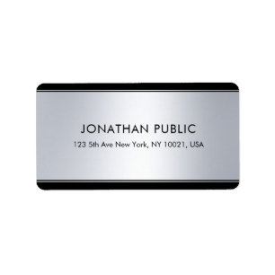 Étiquette Adresse Modèle Black Silver Elegant Personnalisé