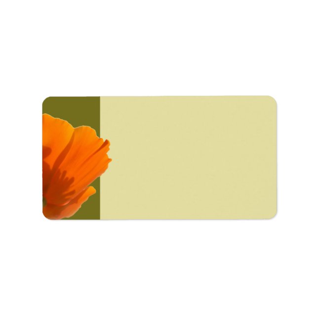 Étiquette Adresse orange Lables de pavot (Devant)