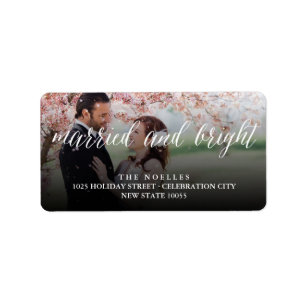 Étiquette Adresse Photo Du Mariage De Vacances Marié Et Lumi