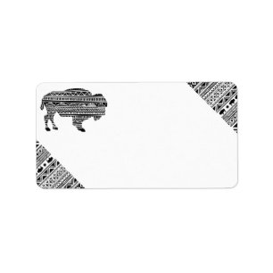 Étiquette Adresse postale de 1,25 po x 2,75 po Boho Buffalo