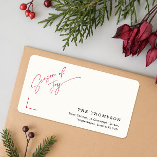 Étiquette Adresse postale de vacances de Noël minimaliste