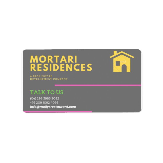 Étiquette Adresse professionnelle/Carte de visite (Devant)