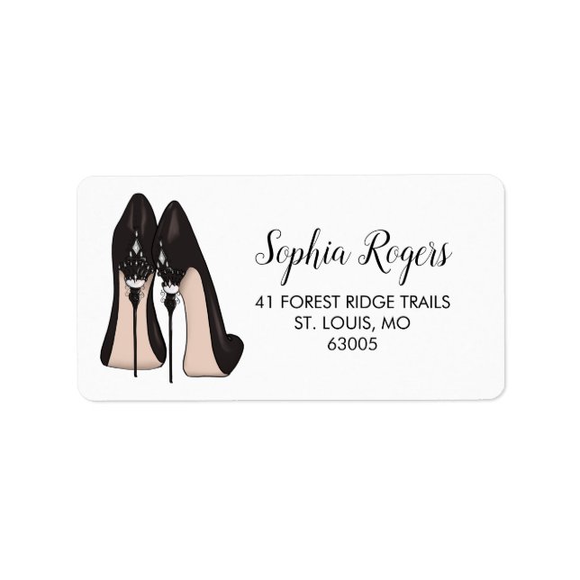 Étiquette Adresse Stiletto haut talons embellie (Devant)