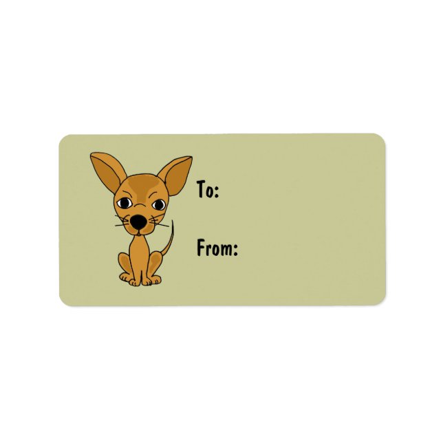 Étiquette AI - Balises Cadeau Chihuahua fantastique (Devant)