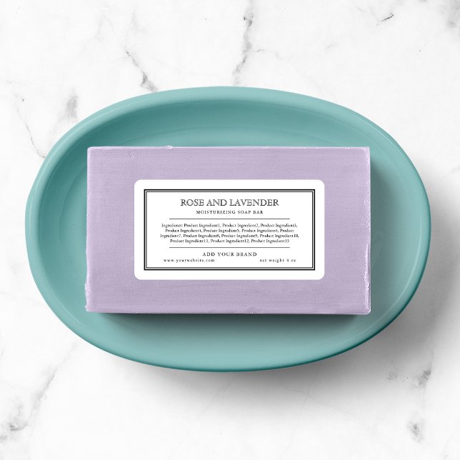 Étiquette Ajouter votre marque Classic Black Border Ingrédie (Créateur téléchargé)