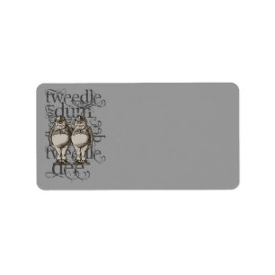Étiquette Alice In Wonderland Tweedledum & Tweedledee Grunge