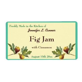 Étiquette alimentaire de la confiture de fig ou de