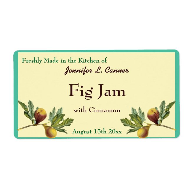 Étiquette alimentaire de la confiture de fig ou de (Devant)