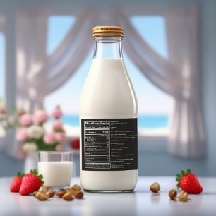 Étiquette alimentaire de lait noir sur mesure conf
